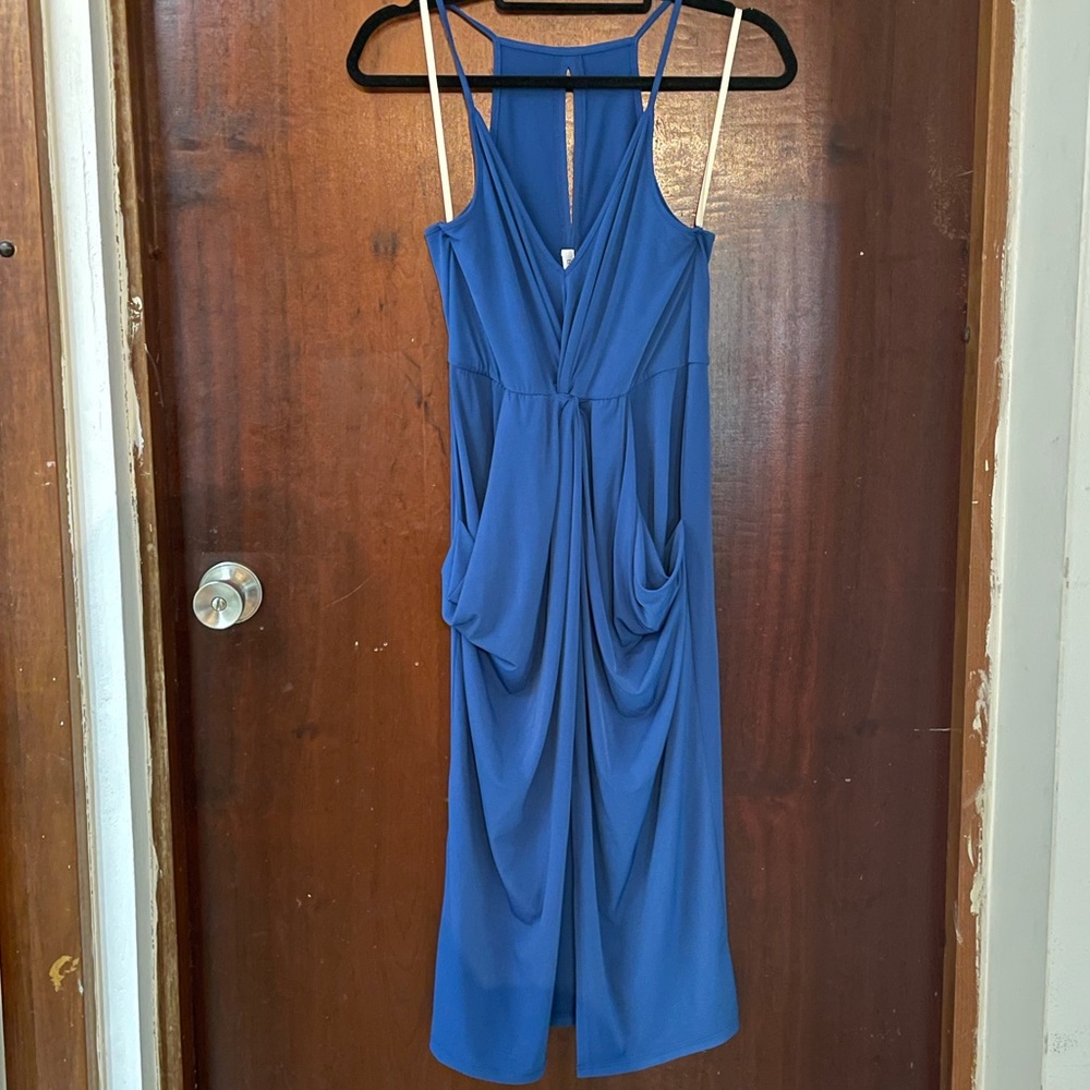 BCBG draped midi dress BLUE Small